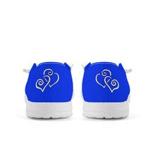 Load image into Gallery viewer, Ti Amo I love you Exclusive Brand  - Blue Blue Eyes - Double White Heart - Canvas Loafers Slip On
