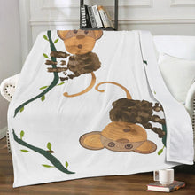 Load image into Gallery viewer, Ti Amo I love you - White - Monkey Child&#39;s Handprint Drawing - Blankets
