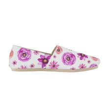 Load image into Gallery viewer, Ti Amo I love you  - Exclusive Brand  - White with Flowers - Womens Casual Flats - Ladies Driving Shoes
