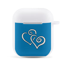 Load image into Gallery viewer, Ti Amo I love you - Exclusive Brand  - Lochmara - Double White Heart - AirPods 1st &amp; 2nd Generation Case Cover
