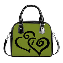 Load image into Gallery viewer, Ti Amo I love you - Exclusive Brand - Wasabi - Double Black Heart -  Shoulder Handbag
