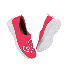 Load image into Gallery viewer, Ti Amo I love you - Exclusive Brand  - Radical Red - Double White Heart - Women&#39;s Casual Slip On Shoe
