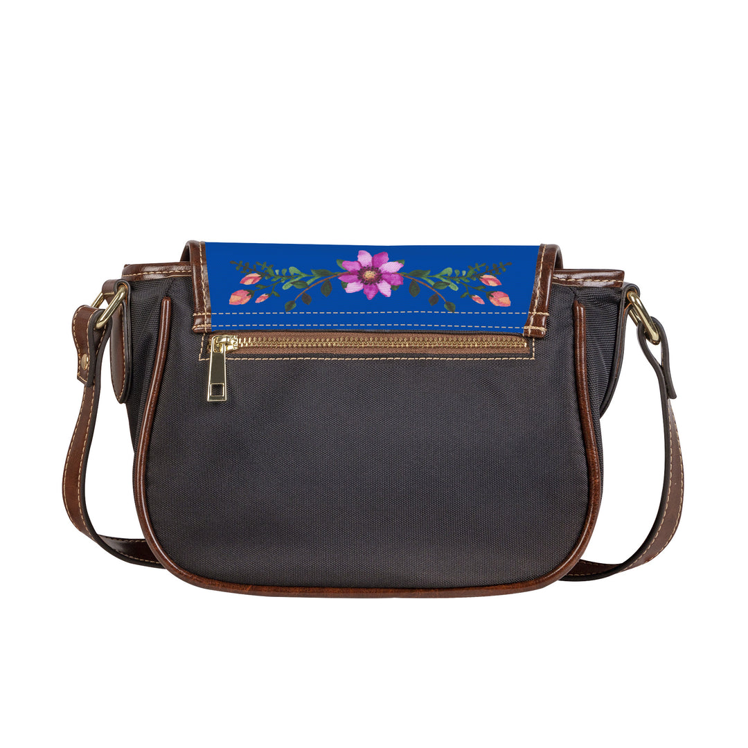 Ti Amo I love you - Exclusive Brand - Dark Blue - Floral Bouquet - Saddle Bag