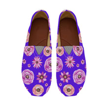 Load image into Gallery viewer, Ti Amo I love you  - Exclusive Brand  - Dark Violet with Flowers -  Womens Casual Flats - Ladies  Driving Shoes
