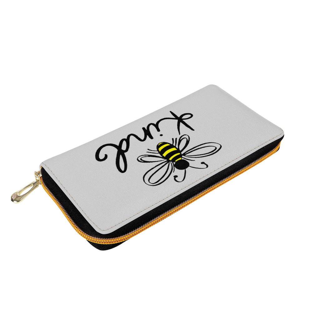 Ti Amo I love you - Exclusive Brand  - Alto Gray  - Bee Kind - Zipper Purse Clutch Bag