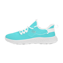 Load image into Gallery viewer, Ti Amo I love you - Exclusive Brand - Medium Turquoise Blue -  Double Heart - Womens Mesh Knit Shoes - White Soles
