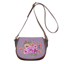 Load image into Gallery viewer, Ti Amo I love you - Exclusive Brand - Glossy Grape - Floral Bouquet - Saddle Bag
