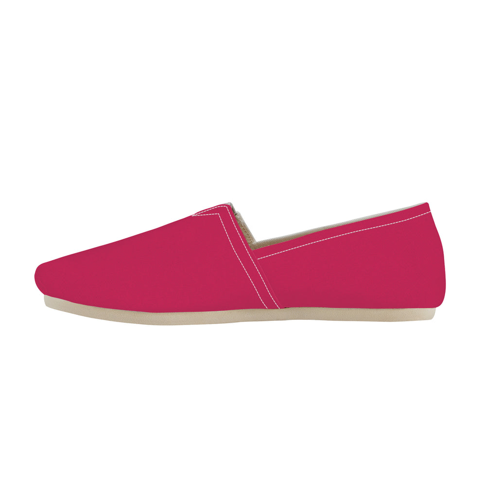 Ti Amo I love you - Exclusive Brand - Cerise Red 2 - Double White Heart - Casual Flat Driving Shoe