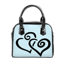 Load image into Gallery viewer, Ti Amo I love you - Exclusive Brand - Mabel Blue - Double Black Heart -  Shoulder Handbag
