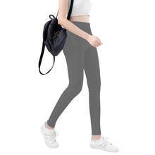 Load image into Gallery viewer, Ti Amo I love you - Exclusive Brand   - Dove Gray - White Daisy -  Yoga Leggings
