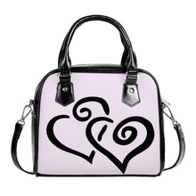 Load image into Gallery viewer, Ti Amo I love you - Exclusive Brand - Pale Lavender - Double Black Heart -  Shoulder Handbag
