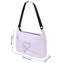 Load image into Gallery viewer, Ti Amo I love you - Exclusive Brand - Blue Chalk Pink - Double Script Heart - Journey Computer Shoulder Bag
