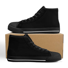 Load image into Gallery viewer, Ti Amo I love you - Exclusive Brand - Black -  High-Top Canvas Shoes - Black Soles
