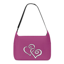 Load image into Gallery viewer, Ti Amo I love you - Exclusive Brand - Maximum Red Purple - Double White Heart - Journey Computer Shoulder Bag
