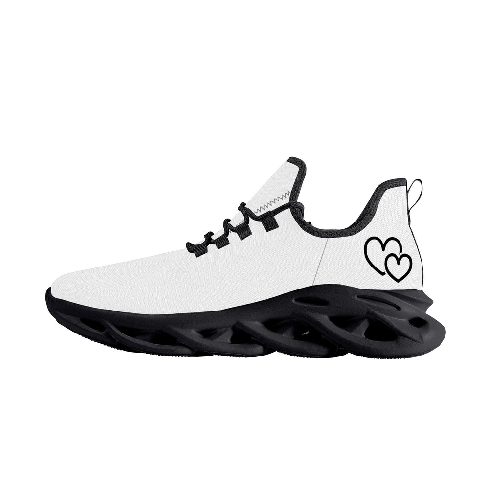 Ti Amo I love you  - Exclusive Brand  - White - Double Black Heart -  Flex Control Sneaker - Black Soles