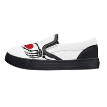 Load image into Gallery viewer, Ti Amo I love you - Exclusive Brand  - White - Skeleton Hands with Heart  - Kids Slip-on shoes - Black Soles
