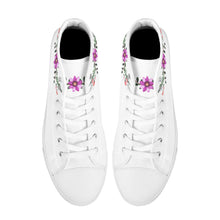 Load image into Gallery viewer, Ti Amo I love you  - Exclusive Brand -  white - Floral Swag - High-Top Canvas Shoes - White
