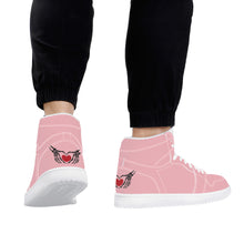 Load image into Gallery viewer, Ti Amo I love you - Exclusive Brand  - Mandys Pink - Skeleton Hands with Heart - High Top Synthetic Leather Sneaker - Ti Amo I love you
