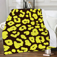 Load image into Gallery viewer, Ti Amo I love you - Exclusive Brand - Graphite &amp; Pear Animal Print - Micro Fleece Blankets
