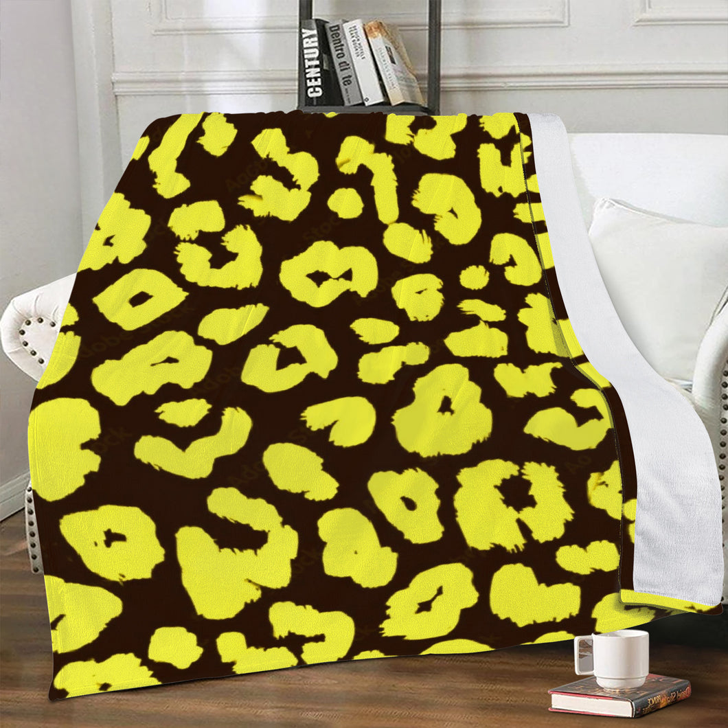 Ti Amo I love you - Exclusive Brand - Graphite & Pear Animal Print - Micro Fleece Blankets