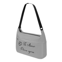 Load image into Gallery viewer, Ti Amo I love you - Exclusive Brand - Silver Chalice - Double Black Heart Logo -  Journey Computer Shoulder Bag
