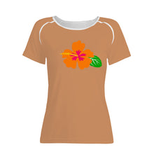 Load image into Gallery viewer, Ti Amo I love you - Exclusive Brand  - Whiskey - Hawaiian Flower - Women&#39;s T shirt - Sizes XS-2XL
