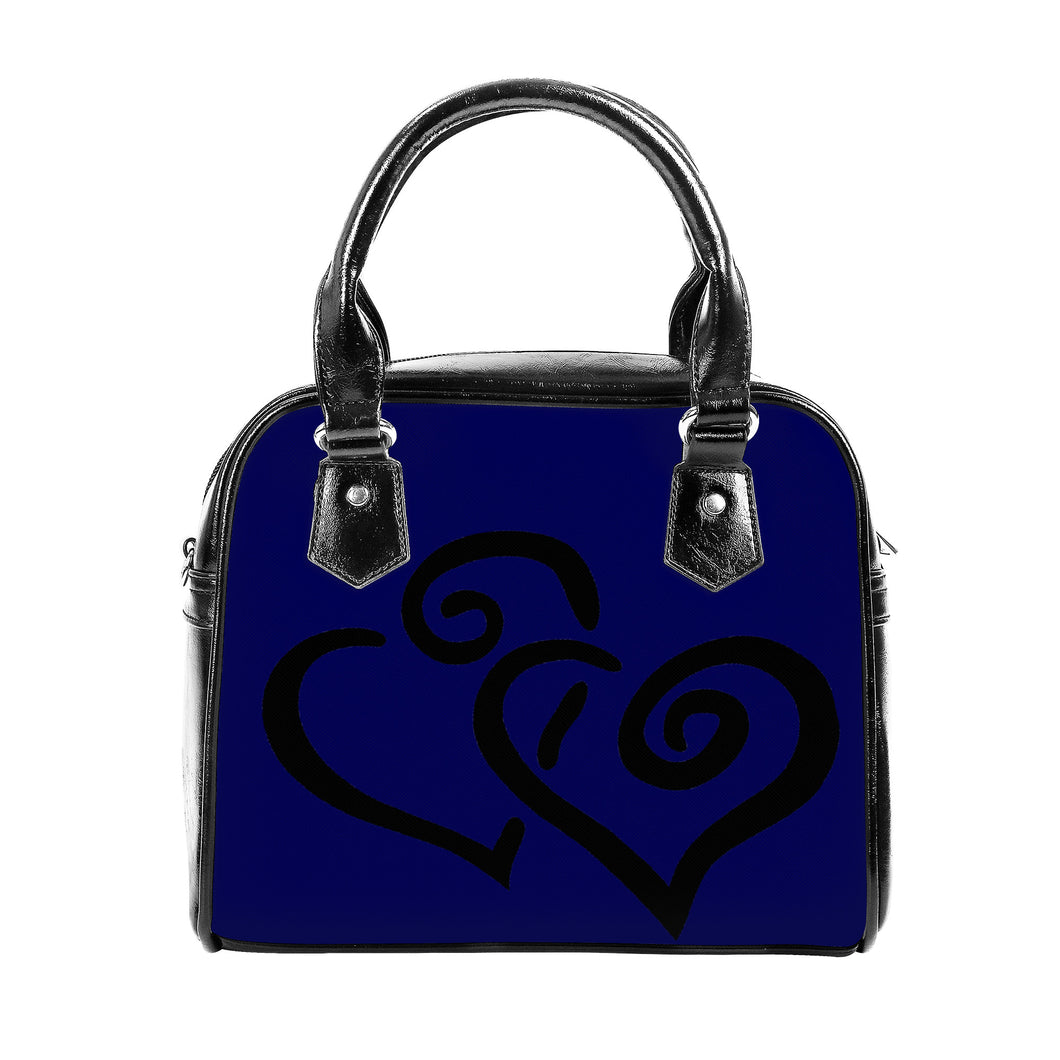 Ti Amo I love you - Exclusive Brand - Ink Blue - Double Black Heart -  Shoulder Handbag