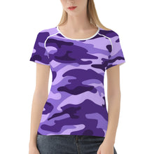 Load image into Gallery viewer, Ti Amo I love you - Exclusive Brand  - Minsk, Grape 2, Mauve 2, Fushia Blue &amp; Jacarta Camouflage - Women&#39;s T shirt
