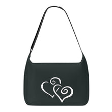 Load image into Gallery viewer, Ti Amo I love you - Exclusive Brand - Mars Black - Double White Heart - Journey Computer Shoulder Bag
