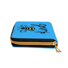 Load image into Gallery viewer, Ti Amo I love you - Exclusive Brand  - Medium Cyan Blue- Bee Kind - Zipper Purse Clutch Bag
