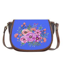 Load image into Gallery viewer, Ti Amo I love you - Exclusive Brand - Neon Blue - Floral Bouquet - Saddle Bag
