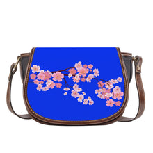 Load image into Gallery viewer, Ti Amo I love you - Exclusive Brand  - Blue Blue Eyes - Pink Floral Branch - Saddle Bag
