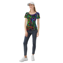 Load image into Gallery viewer, Ti Amo I love you - Exclusive Brand  - Fruit Salad &amp; Plum Peacock Feathers -  Women&#39;s T shirt
