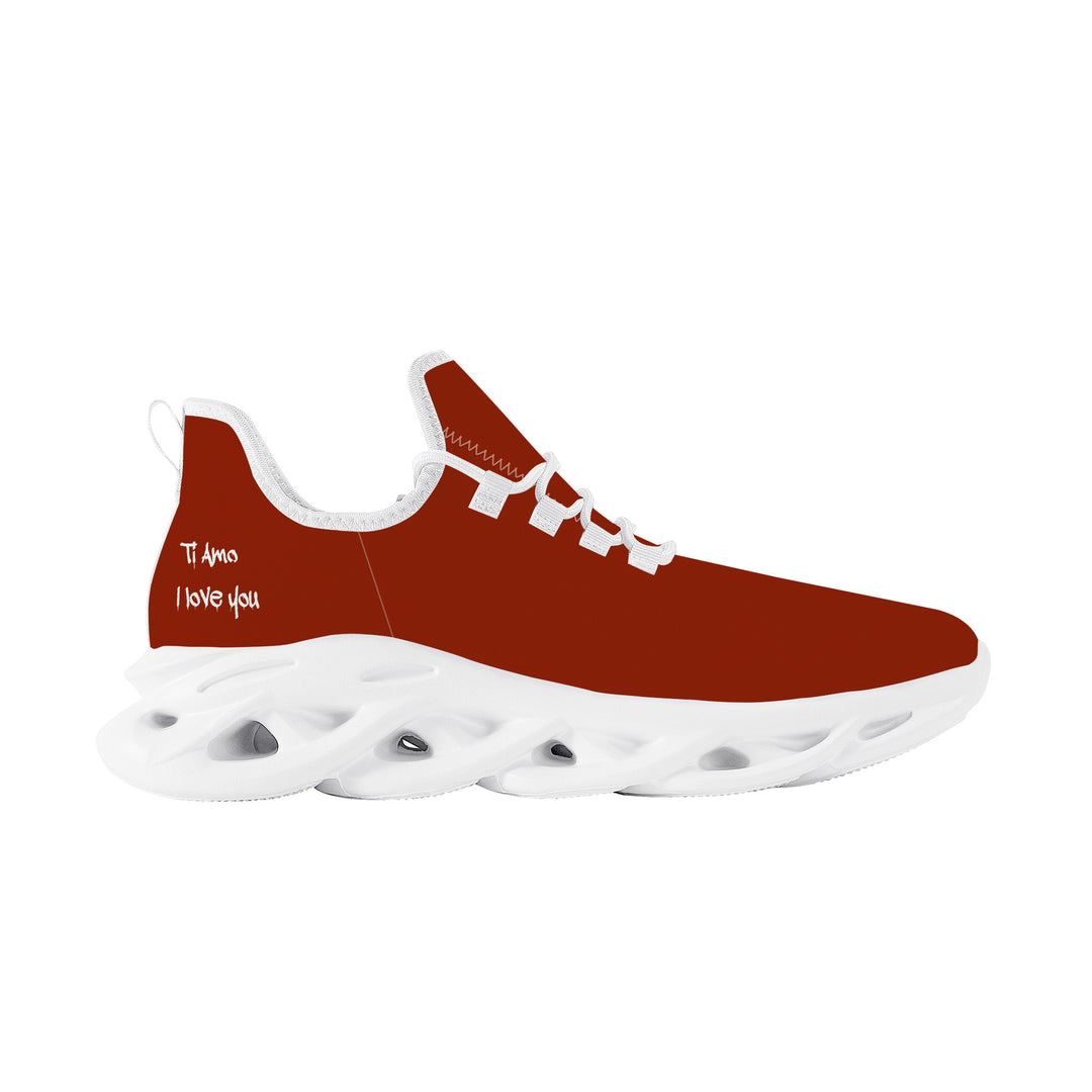 Ti Amo I love you - Exclusive Brand  - Dark Red 2 - Mens / Womens - Flex Control Sneakers- White Soles