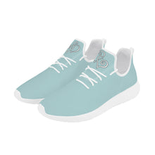 Load image into Gallery viewer, Ti Amo I love you - Exclusive Brand - Medium Ziggurat - Double White Heart -  Lightweight Mesh Knit Sneaker - White Soles
