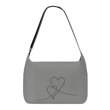 Load image into Gallery viewer, Ti Amo I love you - Exclusive Brand - Battleship Grey - Double Script Heart - Journey Computer Shoulder Bag
