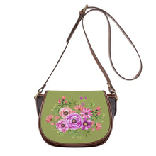 Load image into Gallery viewer, Ti Amo I love you - Exclusive Brand - Olive Green - Floral Bouquet - Saddle Bag
