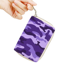 Load image into Gallery viewer, Ti Amo I love you - Exclusive Brand - Minsk, Grape 2, Mauve 2, Fushia Blue &amp; Jacarta Camouflage - PU Leather - Zipper Card Holder
