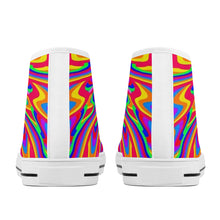 Load image into Gallery viewer, Ti Amo I love you - Exclusive Brand - Rainbow  - High-Top Canvas Shoes With Customized Tongue - White
