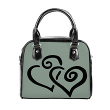 Load image into Gallery viewer, Ti Amo I love you - Exclusive Brand - Mantle Gray - Double Black Heart -  Shoulder Handbag
