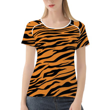 Load image into Gallery viewer, Ti Amo I love you - Exclusive Brand - Zest &amp; Black - Tiger Stripes - Women&#39;s T shirt - Sizes XS-2XL
