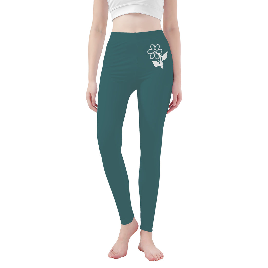 Ti Amo I love you - Exclusive Brand  - Willliam - White Daisy -  Yoga Leggings