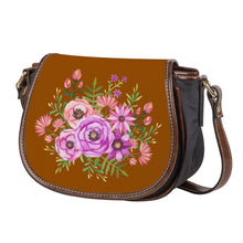 Load image into Gallery viewer, Ti Amo I love you - Exclusive Brand - Brown - Floral Bouquet - Saddle Bag
