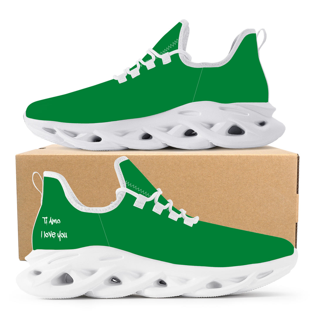 Ti Amo I love you - Exclusive Brand  - Fun Green - Mens / Womens - Flex Control Sneakers- White Soles