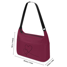 Load image into Gallery viewer, Ti Amo I love you - Exclusive Brand - Beet Red - Double Script Heart - Journey Computer Shoulder Bag
