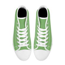 Load image into Gallery viewer, Ti Amo I love you  - Exclusive Brand - Dusty Green -  Unisex High -Top Canvas Shoes - White Soles
