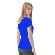 Load image into Gallery viewer, Ti Amo I love you - Exclusive Brand  - Blue Blue Eyes - Double Purple Heart - Women&#39;s T shirt
