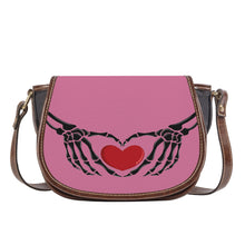 Load image into Gallery viewer, Ti Amo I love you - Exclusive Brand - Charm - Skeleton Hands with Heart - Saddle Bag
