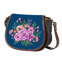 Load image into Gallery viewer, Ti Amo I love you - Exclusive Brand - Regal Blue - Floral Bouquet - Saddle Bag
