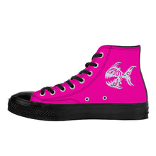 Load image into Gallery viewer, Ti Amo I love you - Exclusive Brand  - Hollywood Cerise - Angry Fish - High Top Canvas Shoes - Black  Soles
